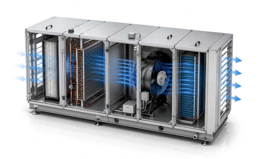 Air handling equipment using an axial fan